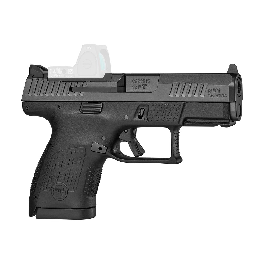 cz usa 91568 p 10 s sub compact frame 9mm luger 12+1 3.50" black steel barrel, black nitride optic ready/serrated steel slide, black polymer frame w/picatinny rail CZ-USA 91568 P-10 S Sub-Compact Frame 9mm Luger 12+1 3.50" Black Steel Sports South item 162004