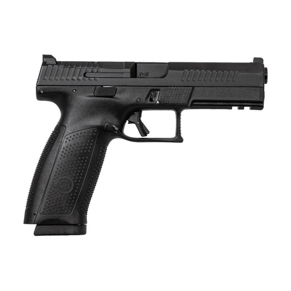 cz usa 91550 p 10 f 9mm luger 19+1 5.10" black steel barrel, black nitride optic ready/serrated steel slide, black polymer frame w/picatinny rail, ambidextrous CZ-USA 91550 P-10 F 9mm Luger 19+1 5.10" Black Steel Sports South item 162009