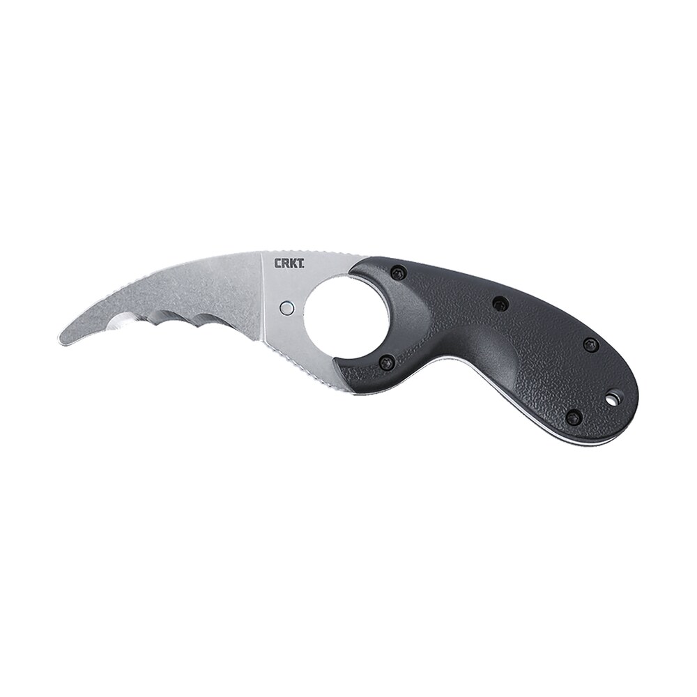 crkt 2511 bear claw 2.39" fixed hawkbill veff serrated stonewashed aus 8a ss blade, black textured grn handle CRKT 2511 Bear Claw 2.39" Fixed Hawkbill Veff Serrated Stonewashed AUS-8A SS Blade, Black Sports South item 162116