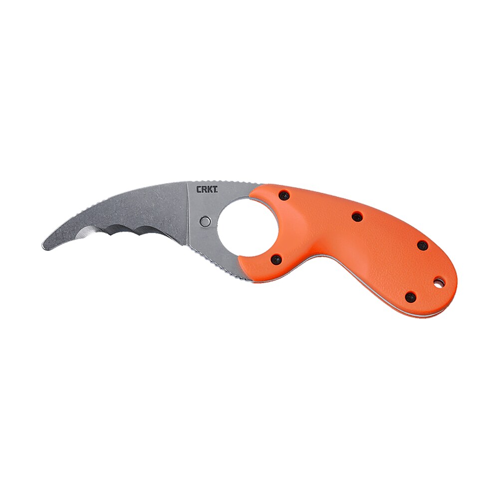 crkt 2511er bear claw 2.39" fixed hawkbill veff serrated stonewashed aus 8a ss blade, blaze orange textured grn handle CRKT 2511ER Bear Claw 2.39" Fixed Hawkbill Veff Serrated Stonewashed AUS-8A SS Blade, Blaze Sports South item 162117