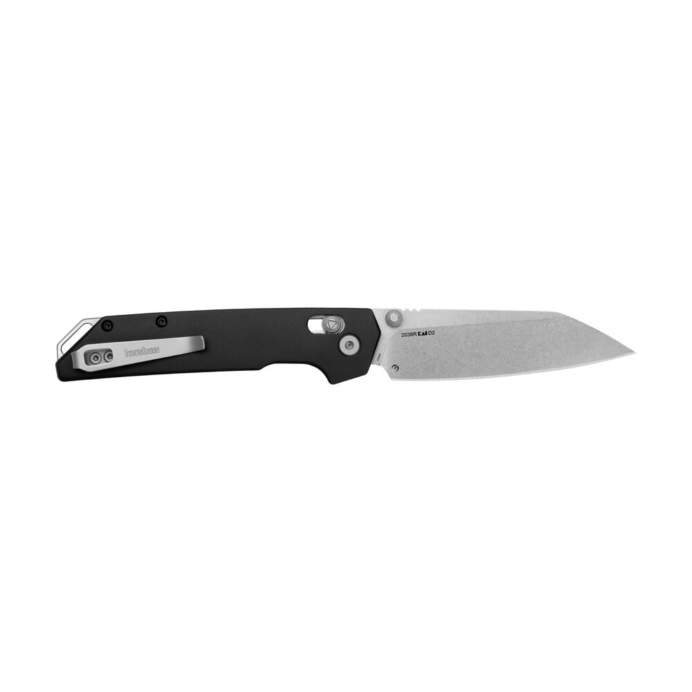 kershaw 2038r iridium 3.40" folding reverse tanto plain stonewashed d2 steel blade, black anodized aluminum handle Kershaw 2038R Iridium 3.40" Folding Reverse Tanto Plain Stonewashed D2 Steel Blade, Black Sports South item 162183