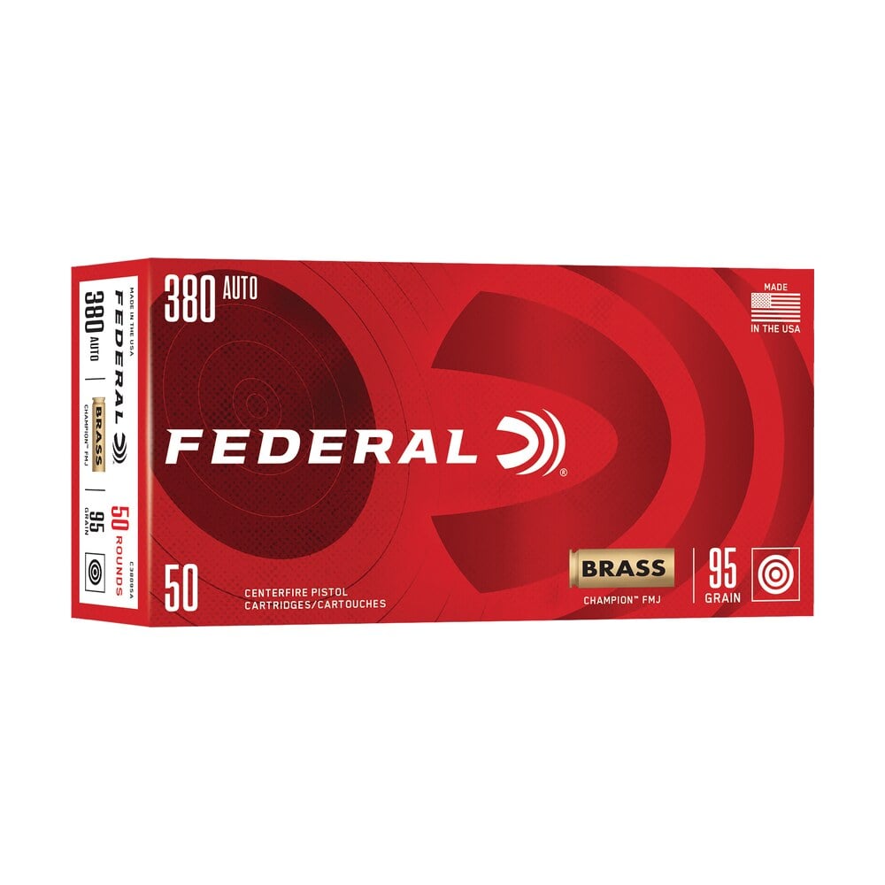 federal c38095a champion 380acp 95gr full metal jacket 50 per box/20 case Federal C38095A Champion 380ACP 95gr Full Metal Jacket 50 Per Box/20 Case Sports South item 162264