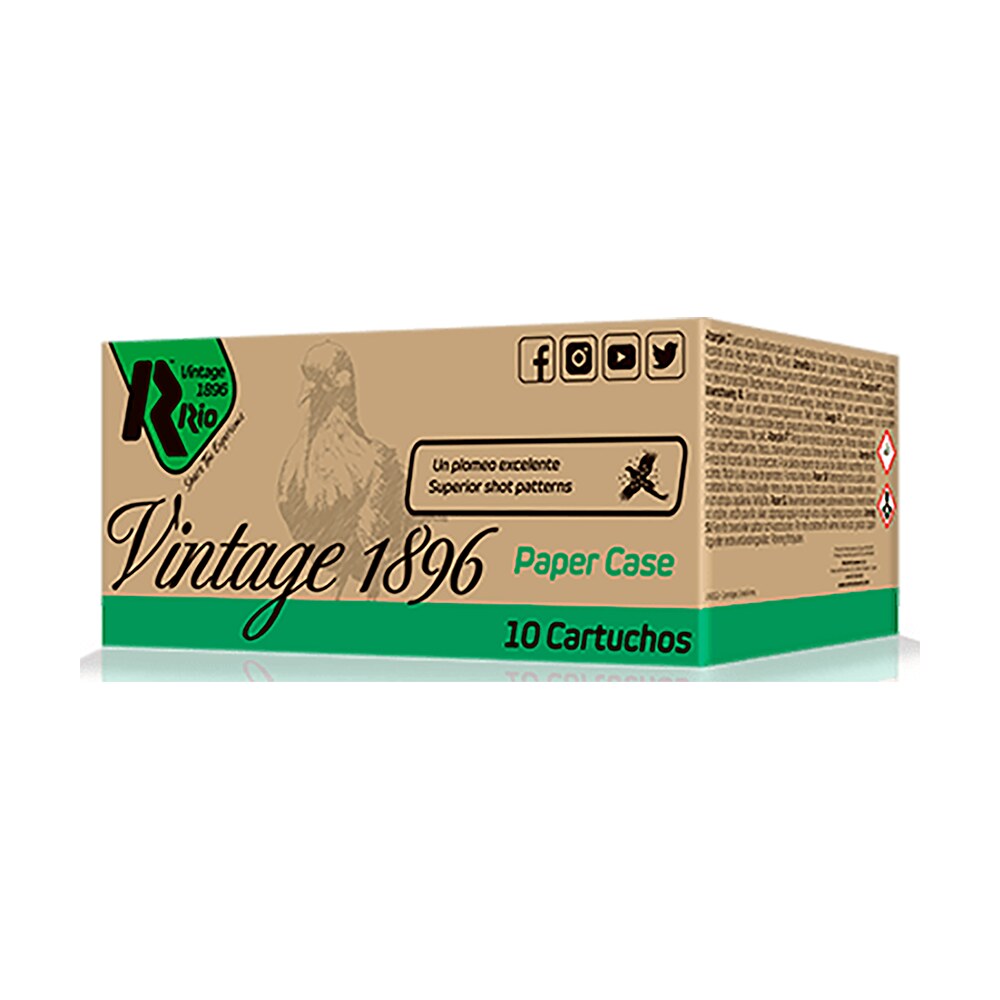rio ammunition vp36fhv8 vintage 1896 paper flyer 12gauge 2.75" 8shot 10 per box/25 case Rio Ammunition VP36FHV8 Vintage 1896 Paper Flyer 12Gauge 2.75" 8Shot 10 Per Box/25 Case Sports South item 162337