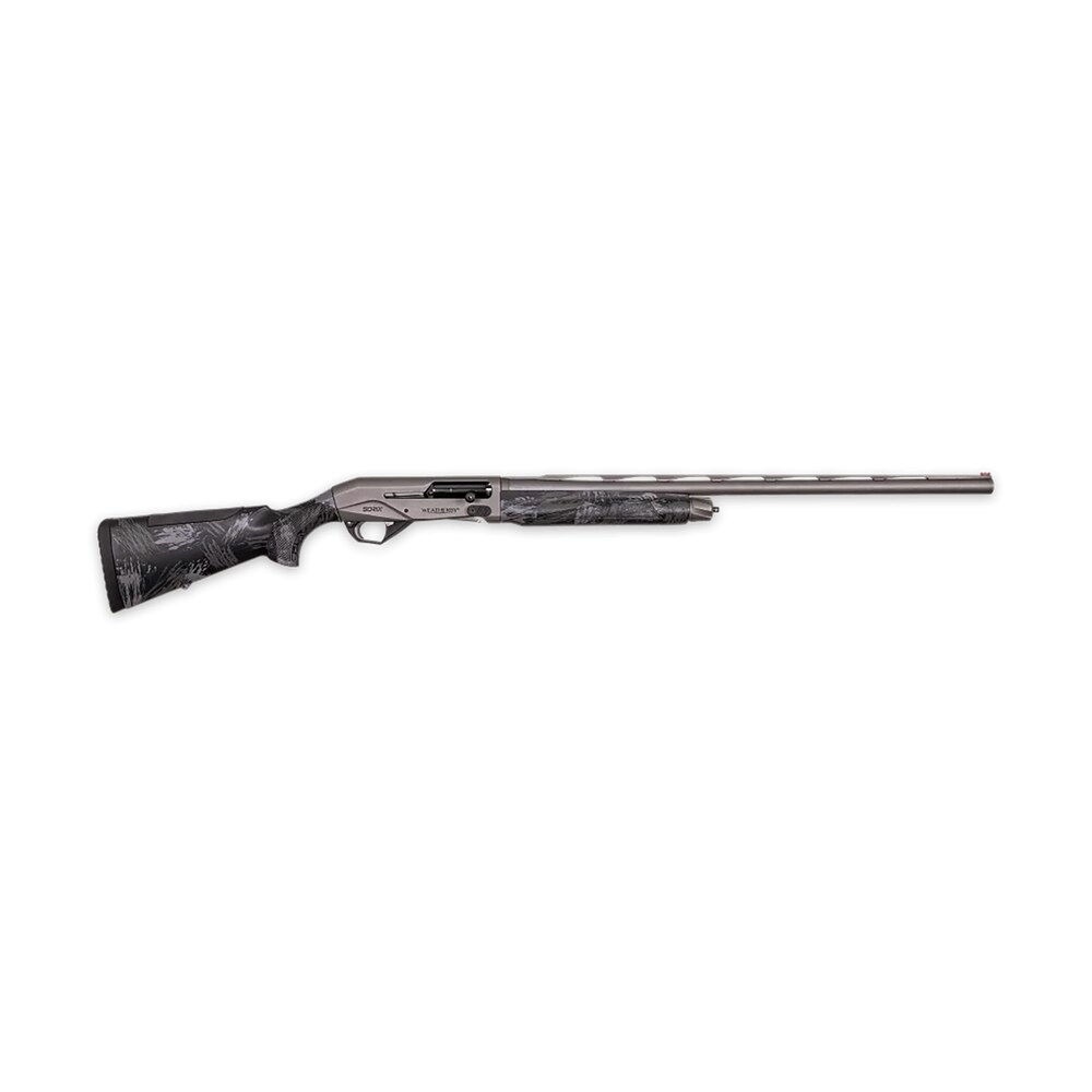 weatherby xst2028mag sorix full size 20 gauge semi auto 3" 2+1 28" gray cerakote vent rib barrel & drilled & tapped steel receiver, storm camo synthetic stock w/adj shim, ambidextrous Weatherby XST2028MAG Sorix Full Size 20 Gauge Semi-Auto 3" 2+1 28" Gray Cerakote Vent Rib Sports South item 162402