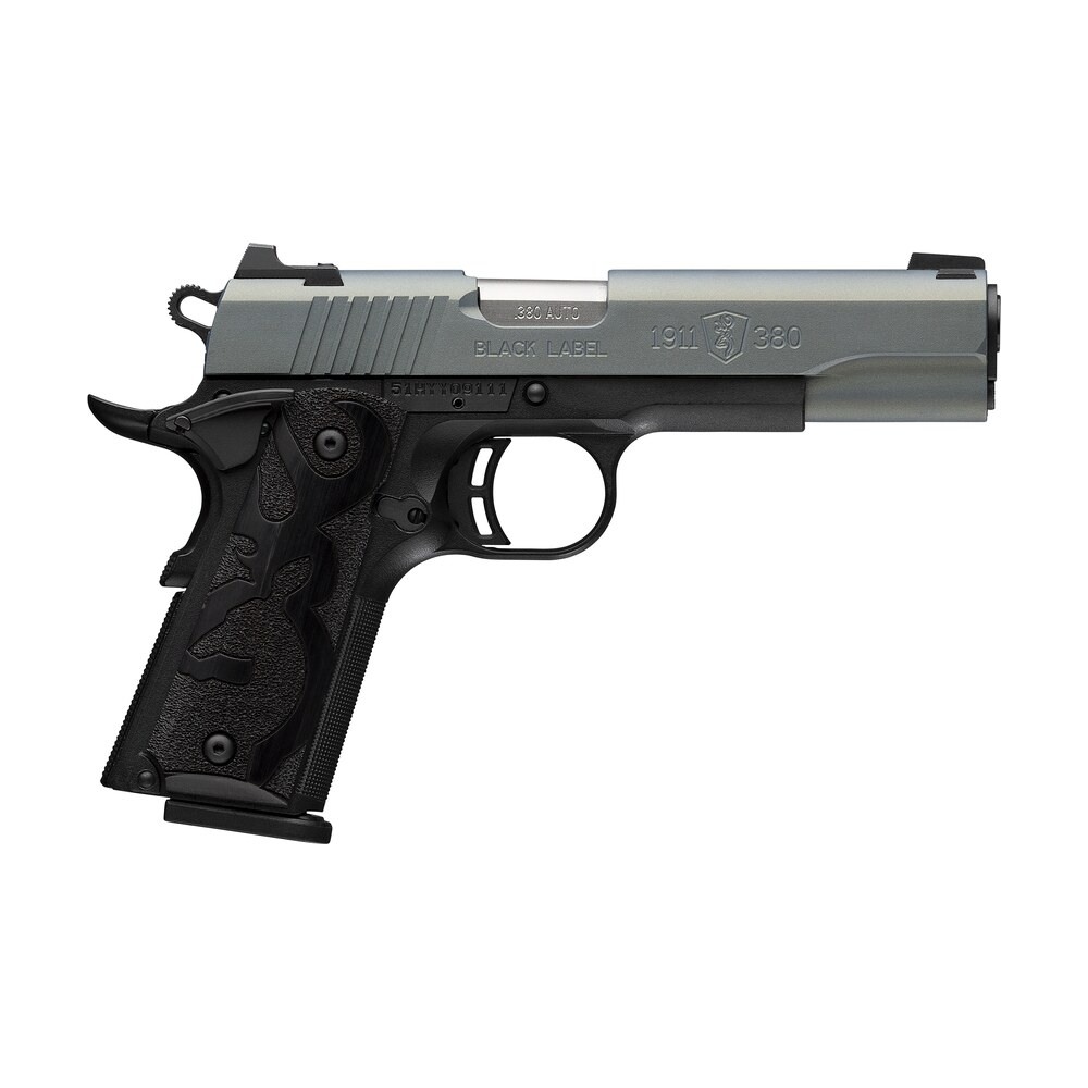 browning 051992492 1911 black label full size frame 380 acp 8+1 4.25" matte stainless steel barrel, northern lights cerakote serrated steel slide, matte black polymer frame, black polymer grip Browning 051992492 1911 Black Label Full Size Frame 380 ACP 8+1 4.25" Matte Stainless Steel Sports South item 162643