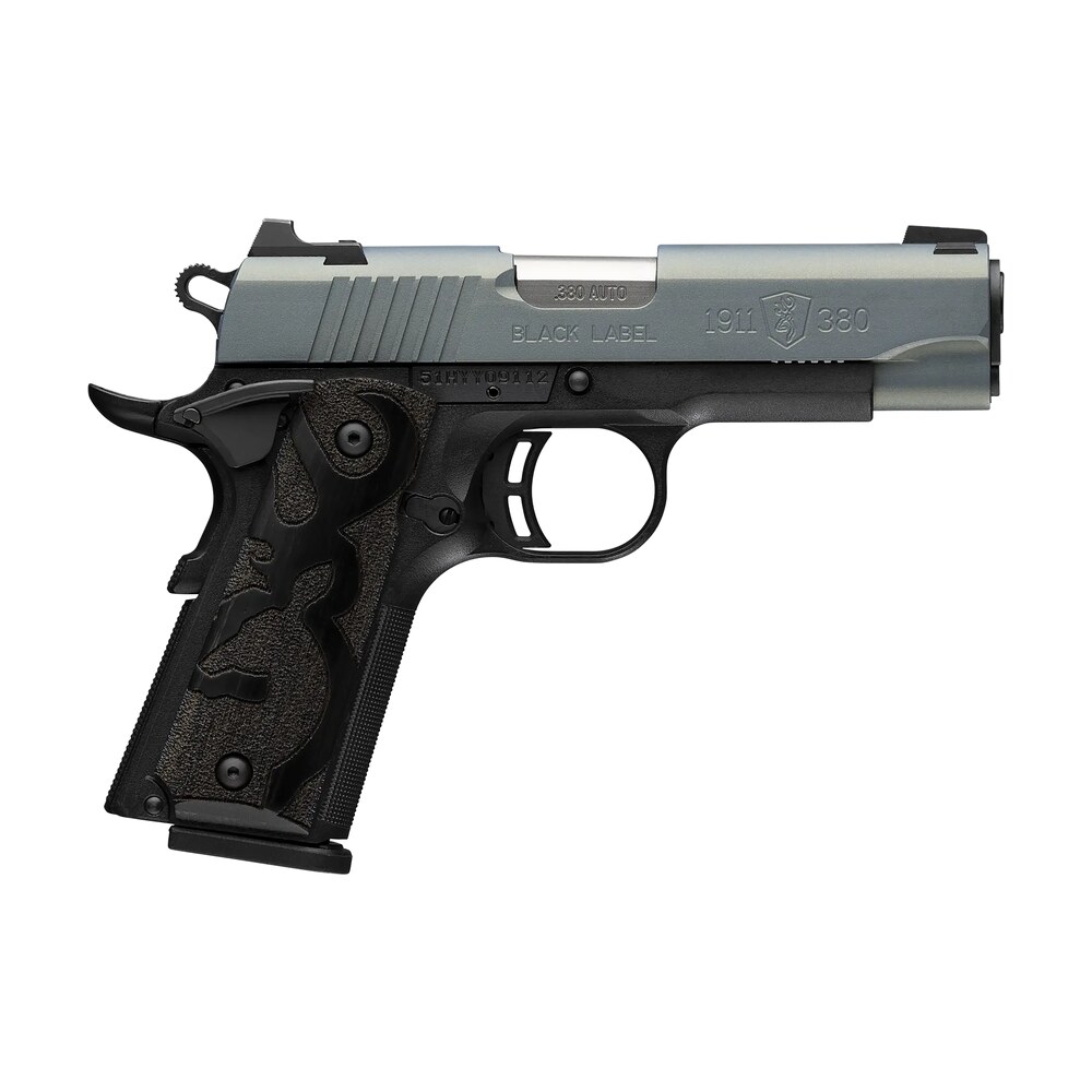 browning 051993492 1911 black label compact frame 380 acp 8+1 3.63" matte stainless steel barrel, northern lights cerakote serrated steel slide, matte black polymer frame, black polymer grip Browning 051993492 1911 Black Label Compact Frame 380 ACP 8+1 3.63" Matte Stainless Steel Sports South item 162644