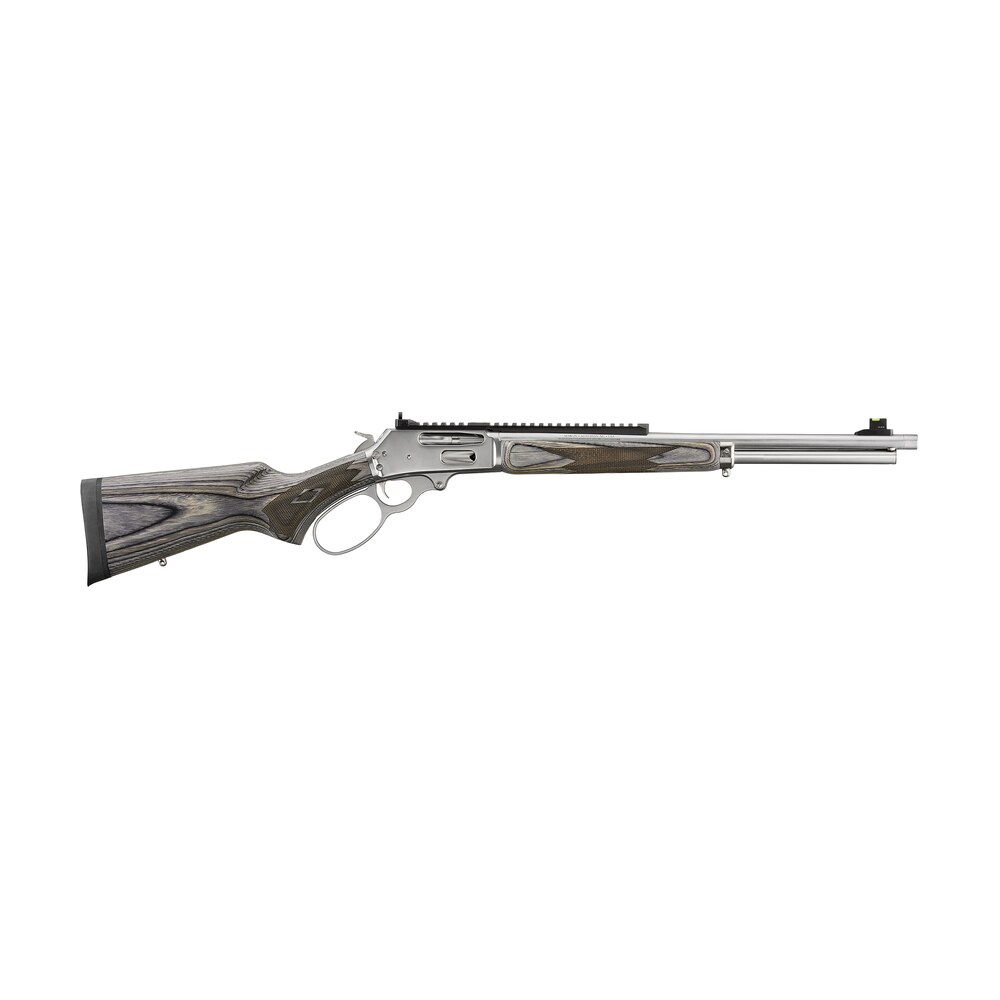 marlin 70905 336 full size 30 30 win 6+1 19.10" polished stainless steel threaded barrel, polished stainless steel receiver, fixed gray laminate stock Marlin 70905 336 Full Size 30-30 Win 6+1 19.10" Polished Stainless Steel Threaded Sports South item 162797