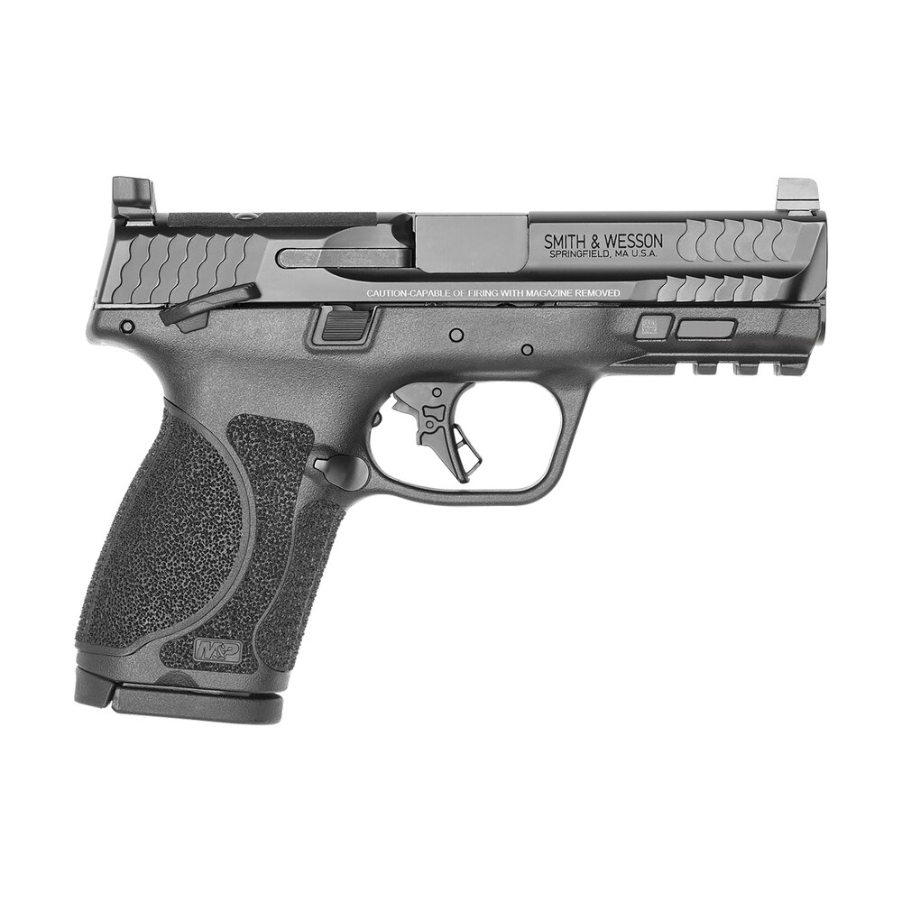 smith & wesson 14099 m&p m2.0 *ma compliant compact 9mm luger 10+1 4" black armornite stainless steel barrel, black cerakote optic cut/serrated stainless steel slide & polymer frame w/picatinny rail Smith & Wesson 14099 M&P M2.0 *MA Compliant Compact 9mm Luger 10+1 4" Black Armornite Sports South item 162862