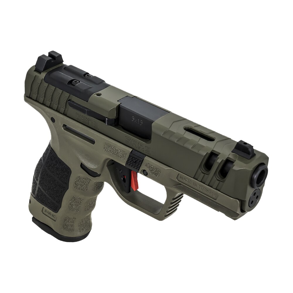 sar usa sar9cg3od sar9 c gen3 compact frame 9mm luger 15+1 4" black steel barrel, od green cerakote steel slide, od green polymer frame w/picatinny rail, black interchangeable backstrap grip SAR USA SAR9CG3OD SAR9 C Gen3 Compact Frame 9mm Luger 15+1 4" Black Steel Sports South item 163197