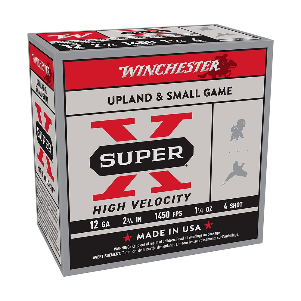 winchester ammo x12hv4 super x high velocity 12gauge 2.75" 1 1/4oz 4shot 25 per box/10 case Winchester Ammo X12HV4 Super X High Velocity 12Gauge 2.75" 1 1/4oz 4Shot 25 Per Box/10 Case Sports South item 163265