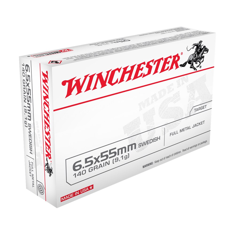 winchester ammo usa6555 usa target 6.5x55swedish 140gr full metal jacket 20 per box/10 case Winchester Ammo USA6555 USA Target 6.5x55Swedish 140gr Full Metal Jacket 20 Per Box/10 Case Sports South item 163278