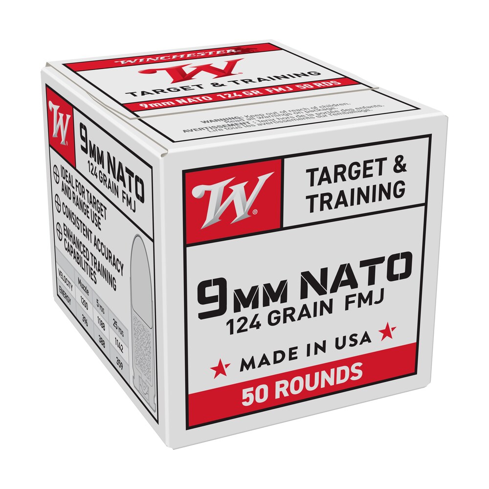 winchester ammo w9nato509mm nato 124gr full metal jacket 50 per box/20 case Winchester Ammo W9NATO509mm NATO 124gr Full Metal Jacket 50 Per Box/20 Case Sports South item 163286