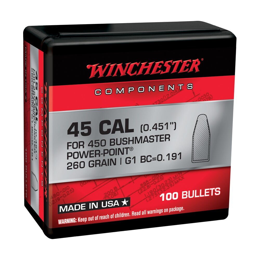 winchester ammo wb450p260x power point 450bushmaster 260gr 100 per box/10 case Winchester Ammo WB450P260X Power-Point 450Bushmaster 260gr 100 Per Box/10 Case Sports South item 163292