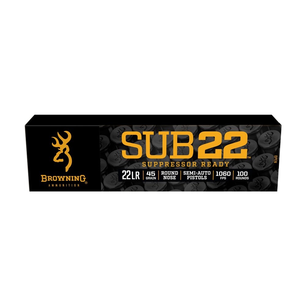 browning ammo b194122102 sub22 22lr 45gr round nose 100 per box/20 case Browning Ammo B194122102 Sub22 22LR 45gr Round Nose 100 Per Box/20 Case Sports South item 163423