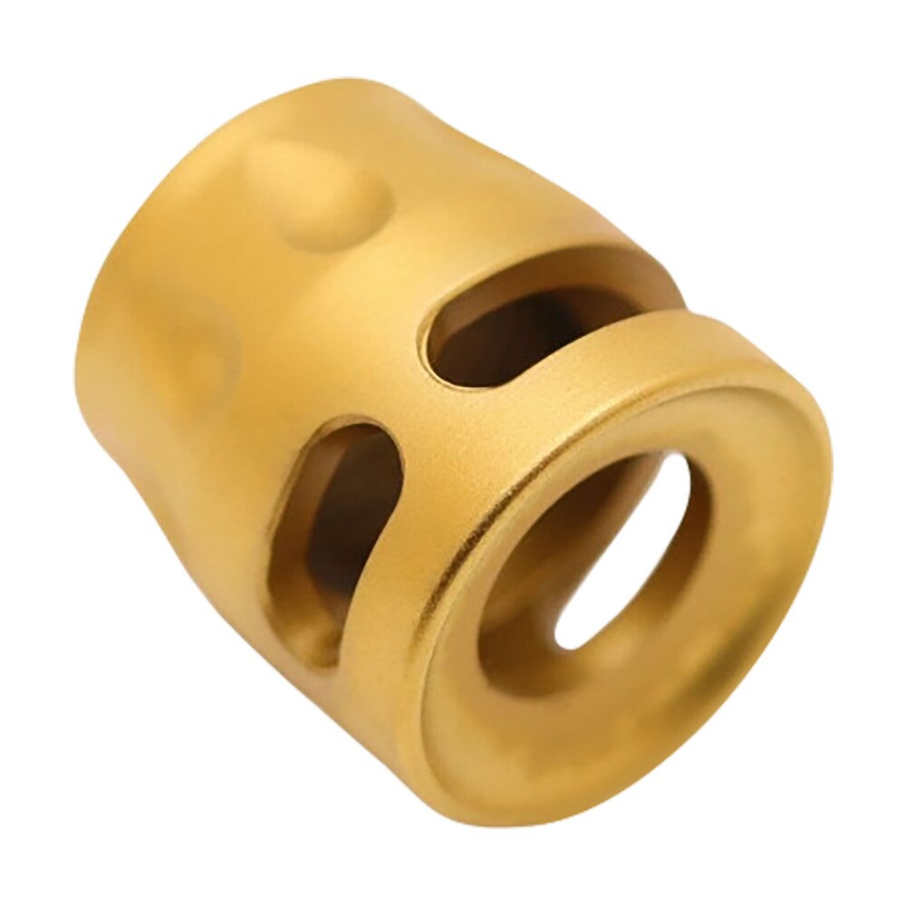 true precision inc tpsmicrog micro compensator s type gold 416r stainless steel 1/2"x28 threads 9mm/380 acp True Precision Inc TPSMICROG Micro Compensator S-Type Gold 416R Stainless Steel 1/2"x28 Threads Sports South item 163522
