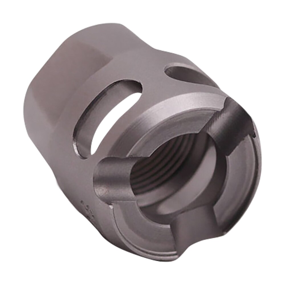 true precision inc tpymicross micro compensator y type satin stainless 416r stainless steel 1/2"x28 threads 9mm/380 acp True Precision Inc TPYMICROSS Micro Compensator Y-Type Satin Stainless 416R Stainless Steel Sports South item 163524