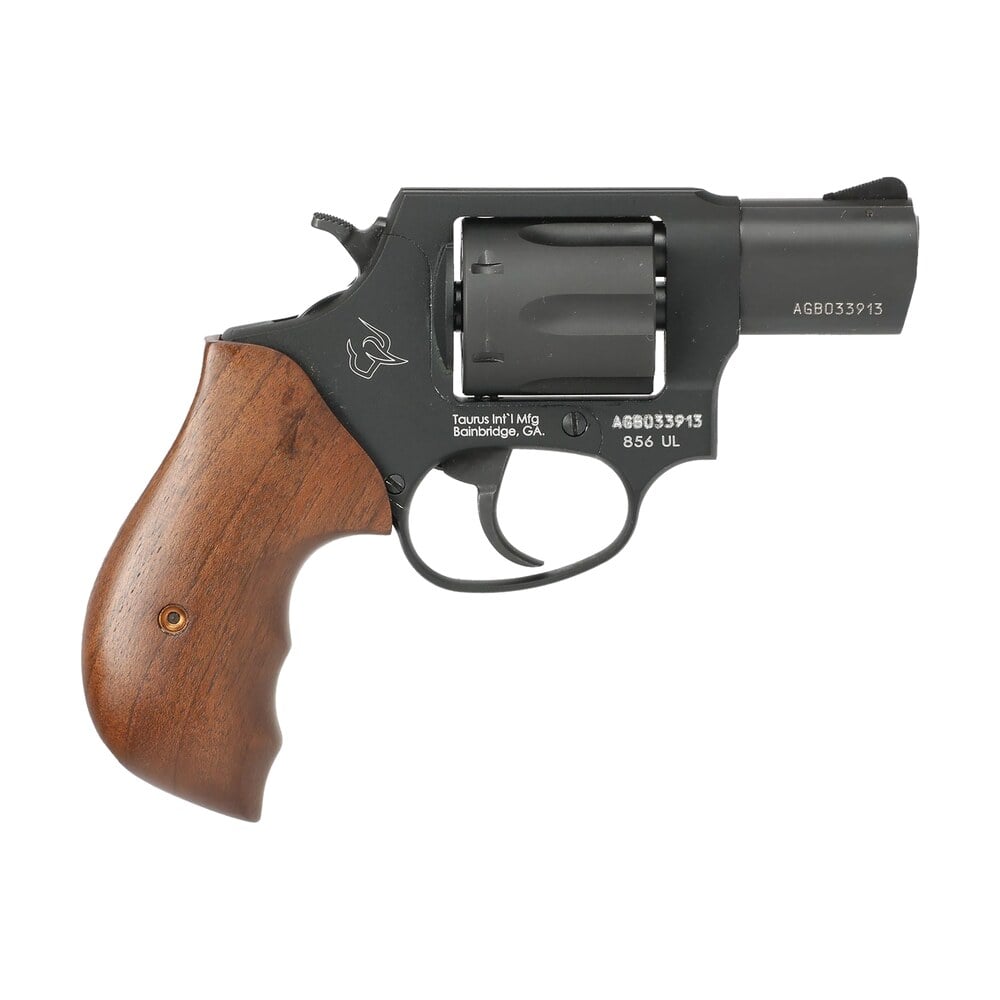 taurus 2 85621ultw 856 ultra lite small frame 38 special +p 6 shot 2" matte black carbon steel barrel & cylinder, matte black anodized aluminum frame, walnut grip Taurus 2-85621ULTW 856 Ultra-Lite Small Frame 38 Special +P 6 Shot 2" Matte Black Carbon Steel Sports South item 164292
