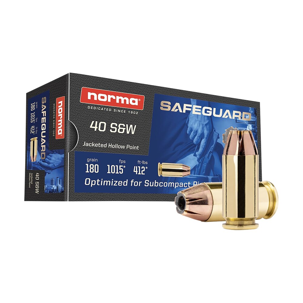 norma ammunition 801407727 safeguard 40s&w 180gr jacketed hollow point 50 per box/20 case Norma Ammunition 801407727 Safeguard 40S&W 180gr Jacketed Hollow Point 50 Per Box/20 Case Sports South item 164637