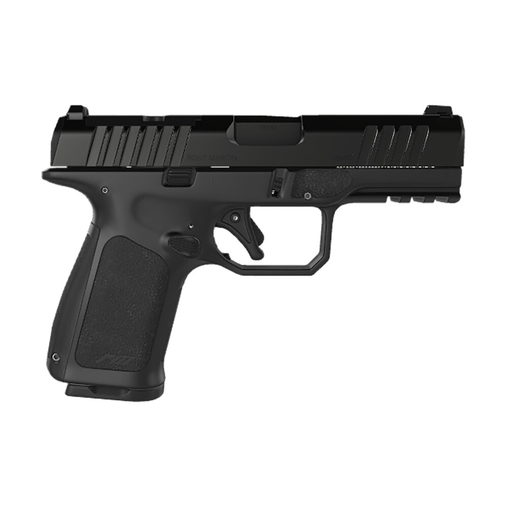 rost martin rm1cblkosp15 rm1c 9mm luger 15+1 4" black match grade barrel, black tenifer optic ready/serrated steel slide, black polymer frame w/picatinny rail, textured grip, ambidextrous Rost Martin RM1CBLKOSP15 RM1C 9mm Luger 15+1 4" Black Match Grade Sports South item 164665