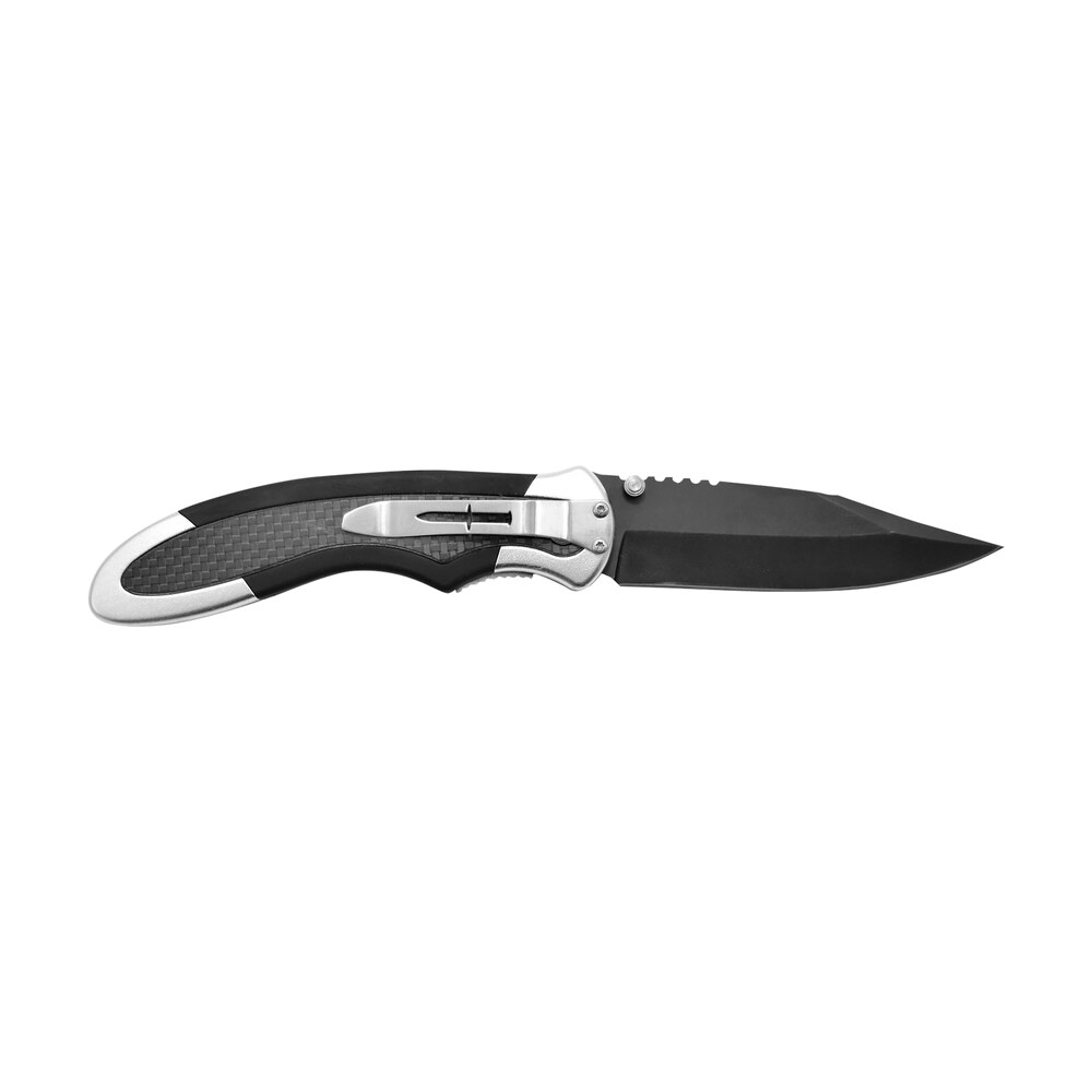 camillus 19079 chameleon 3.50" folding drop point plain black carbonitride titanium aus 8a ss blade, carbon fiber/aluminum handle Camillus 19079 Chameleon 3.50" Folding Drop Point Plain Black Carbonitride Titanium AUS-8A SS Sports South item 164752