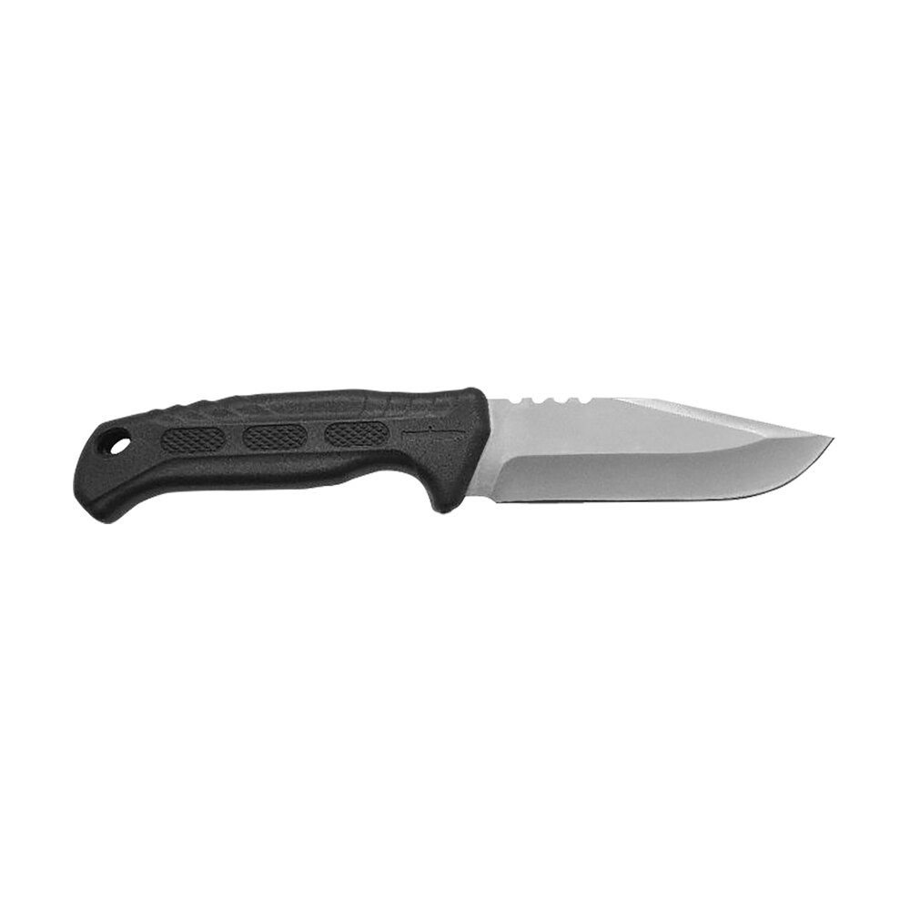 camillus 19154 hawker 4" fixed drop point plain satin 420 steel titanium bonded blade black textured pp/tpr handle Camillus 19154 Hawker 4" Fixed Drop Point Plain Satin 420 Steel Titanium Bonded Blade Black Sports South item 164757