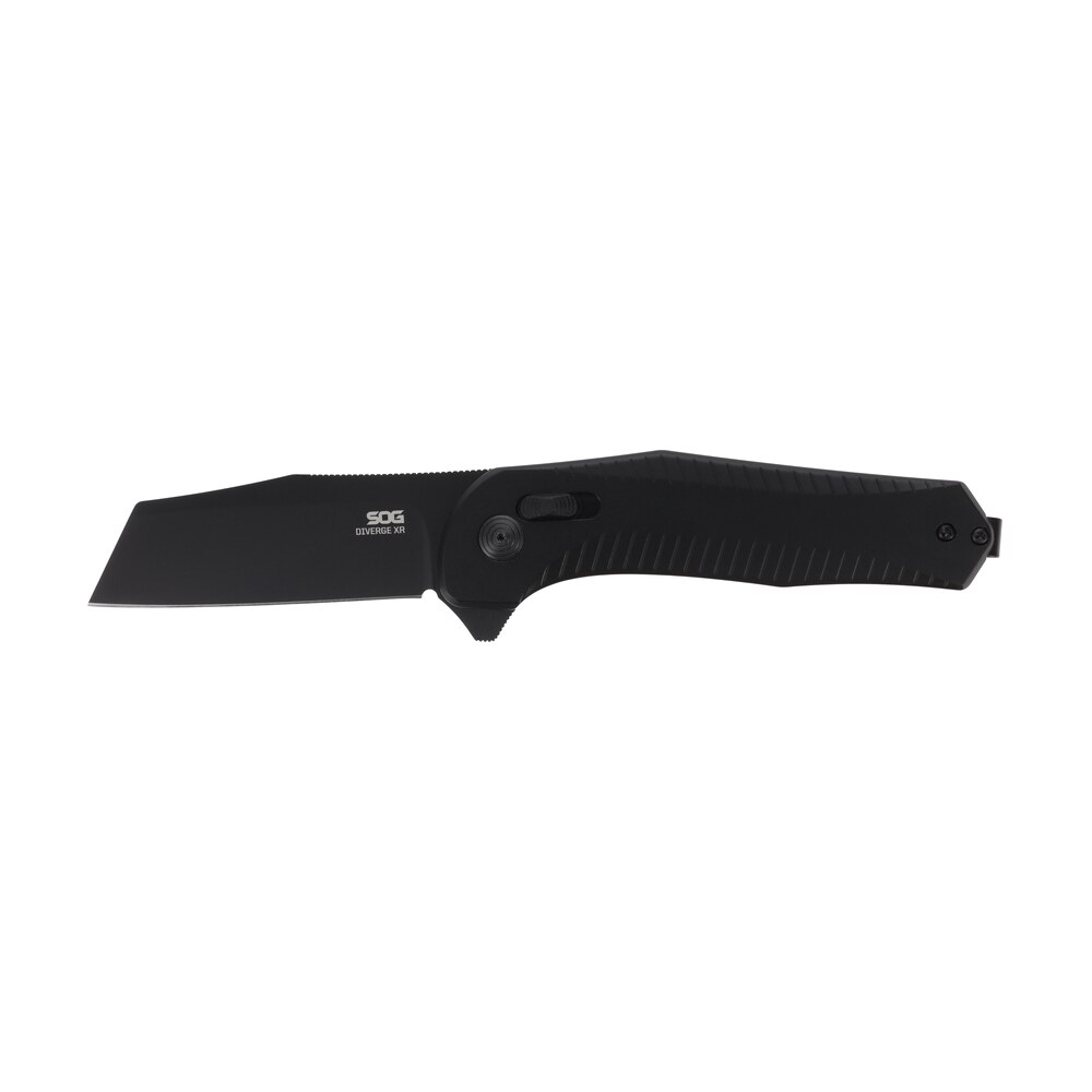 s.o.g sog12020143 diverge xr folder 3" folding edc plain black pvd d2 steel blade, black scaled aluminum handle S.O.G SOG12020143 Diverge XR Folder 3" Folding EDC Plain Black PVD D2 Steel Blade, Black Scaled Sports South item 164800