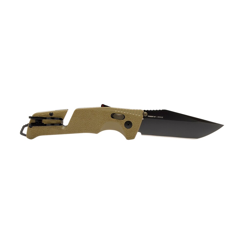 s.o.g sog11121241 trident at 3.70" folding tanto plain black tini cryo d2 steel blade, flat dark earth textured grn handle, peg box pkg S.O.G SOG11121241 Trident AT 3.70" Folding Tanto Plain Black TiNi Cryo D2 Steel Blade, Flat Sports South item 164805