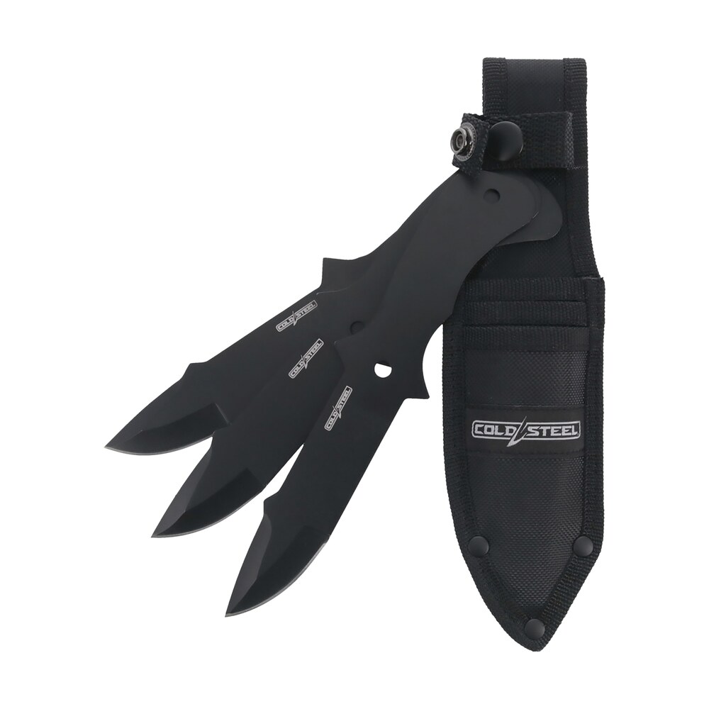 cold steel csth80kvc3pk throwing knives set of 3 fixed 8" drop point plain black oxide 420 stainless steel blade, includes sheath Cold Steel CSTH80KVC3PK Throwing Knives Set of 3 Fixed 8" Drop Point Plain Black Oxide 420 Sports South item 164910
