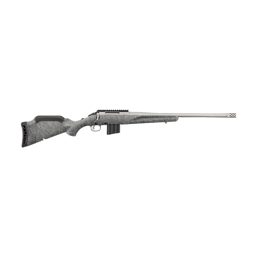 ruger 46907 american ii full size 400 legend 5+1 20" cobalt cerakote spiral fluted threaded barrel & alloy steel receiver w/picatinny rail, gray splatter adj lop synthetic stock Ruger 46907 American II Full Size 400 Legend 5+1 20" Cobalt Cerakote Spiral Fluted Threaded Sports South item 164942