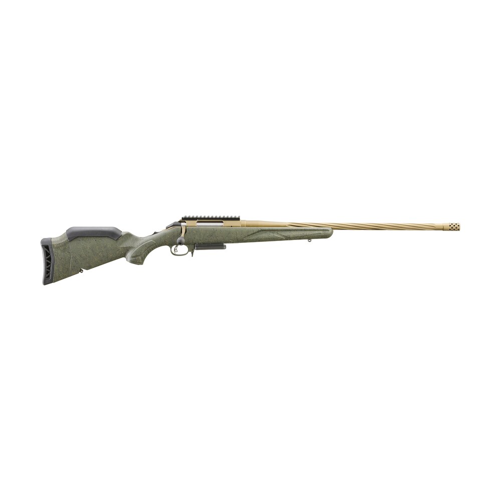 ruger 46930 american ii predator full size 6.5 creedmoor 3+1 22" burnt bronze cerakote spiral fluted threaded barrel & alloy steel receiver w/picatinny rail, green splatter adj lop synthetic stock Ruger 46930 American II Predator Full Size 6.5 Creedmoor 3+1 22" Burnt Bronze Cerakote Spiral Sports South item 164959