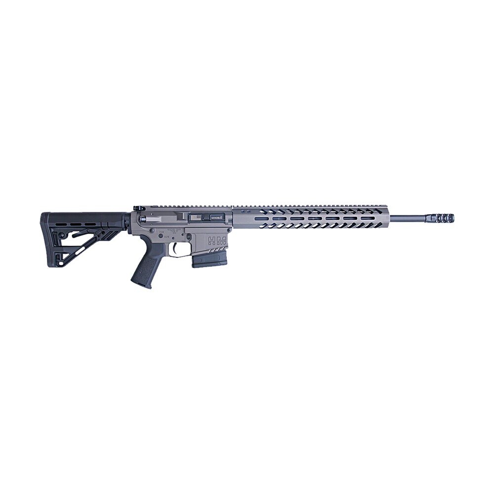 hm defense hm1065 avenger 6.5 creedmoor 10+1 20" black cerakote match grade barrel, tungsten gray cerakote 14" picatinny rail aluminum receiver, black synthetic mil spec hm stock, black polymer grip HM Defense HM1065 Avenger 6.5 Creedmoor 10+1 20" Black Cerakote Match Grade Sports South item 165044