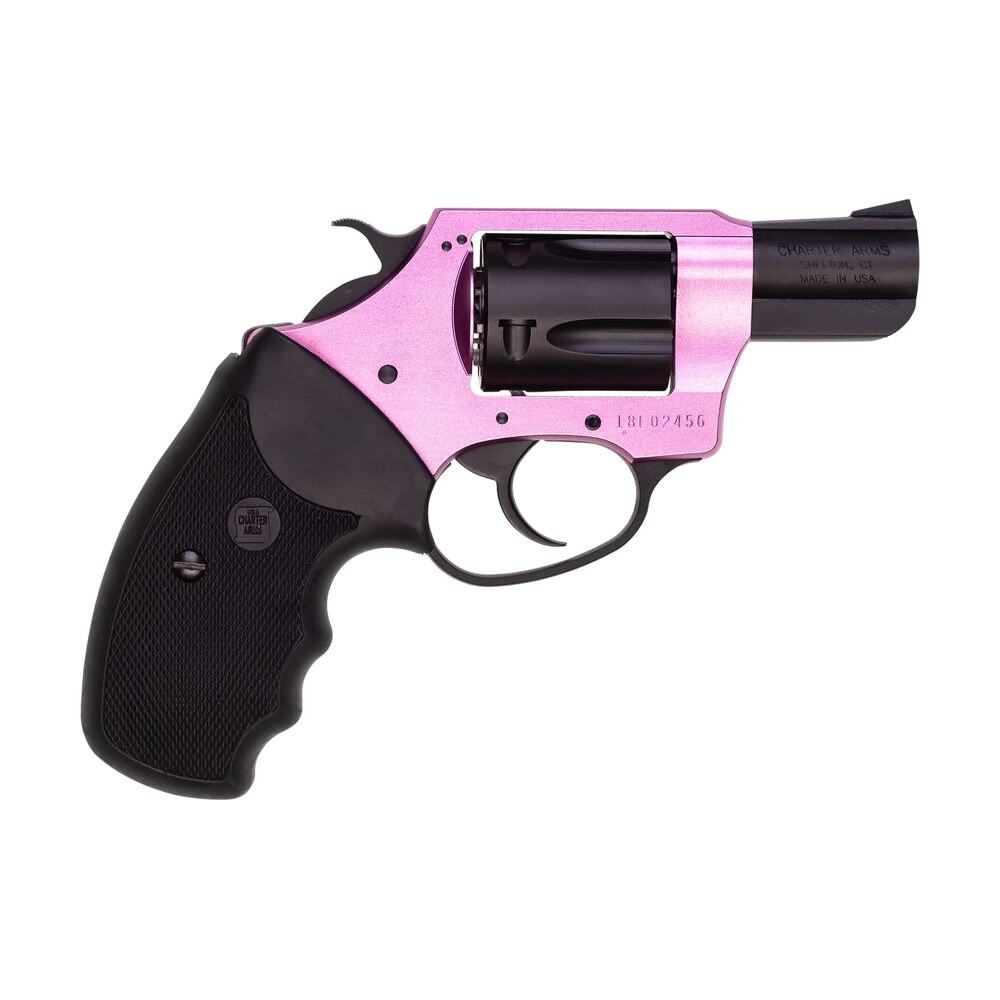 charter arms 53835 pink lady 38 special 5rd 2" black steel barrel, black cylinder, black/pink aluminum frame, black rubber grip, exposed hammer Charter Arms 53835 Pink Lady 38 Special 5rd 2" Black Steel Sports South item 165142