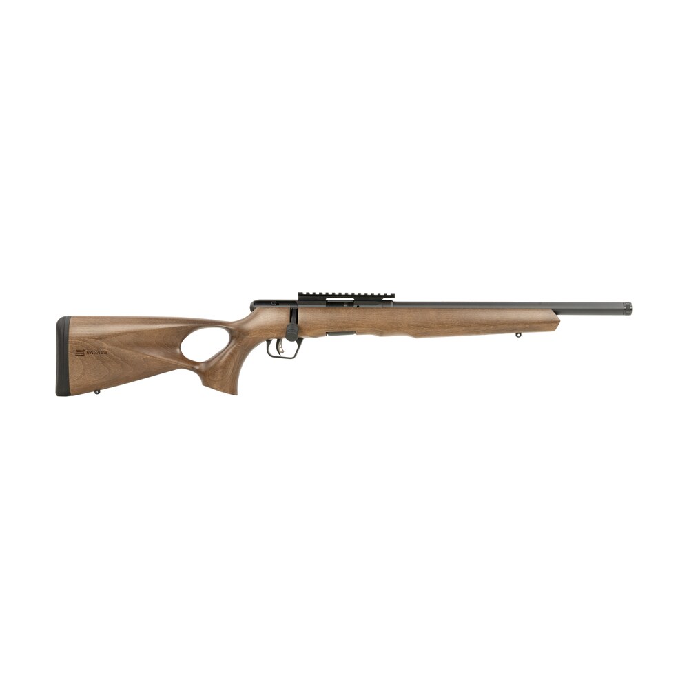 savage arms 70517 b series timber 22 wmr 10+1 16.50" matte black threaded barrel, matte black picatinny rail carbon steel receiver, woodgrain fixed thumbhole stock Savage Arms 70517 B Series Timber 22 WMR 10+1 16.50" Matte Black Threaded Sports South item 165741