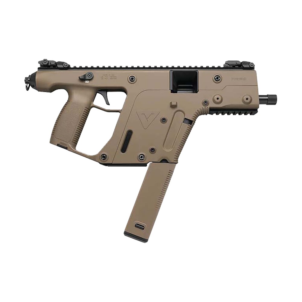 kriss usa kv10pfd20 vector sdp gen2 10mm auto 33+1 5.50" black nitride threaded barrel, flat dark earth picatinny rail receiver, fde polymer grip, glock magazine compatible Kriss USA KV10PFD20 Vector SDP Gen2 10mm Auto 33+1 5.50" Black Nitride Threaded Sports South item 165849