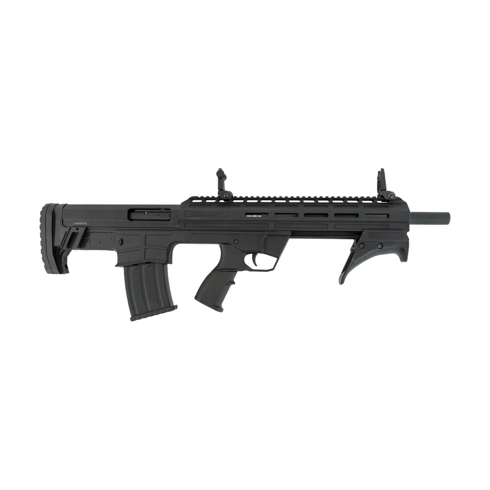 tokarev usa 21000418 bullpup 12 gauge pump 3" 5+1 18.50" black steel barrel, black anodized picatinny rail aluminum receiver, picatinny handguard, bullpup synthetic stock, angled grip Tokarev USA 21000418 BullPup 12 Gauge Pump 3" 5+1 18.50" Black Steel Sports South item 166069