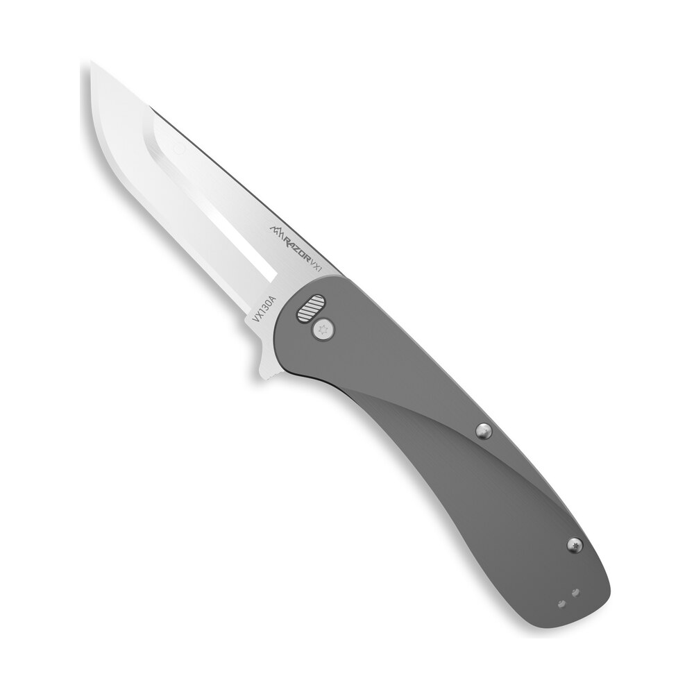 outdoor edge vx130a razor vx1 edc 3" folding plain satin 420j2 ss blade, gray anodized aluminum handle Outdoor Edge VX130A Razor VX1 EDC 3" Folding Plain Satin 420J2 SS Blade, Gray Anodized Aluminum Sports South item 166085