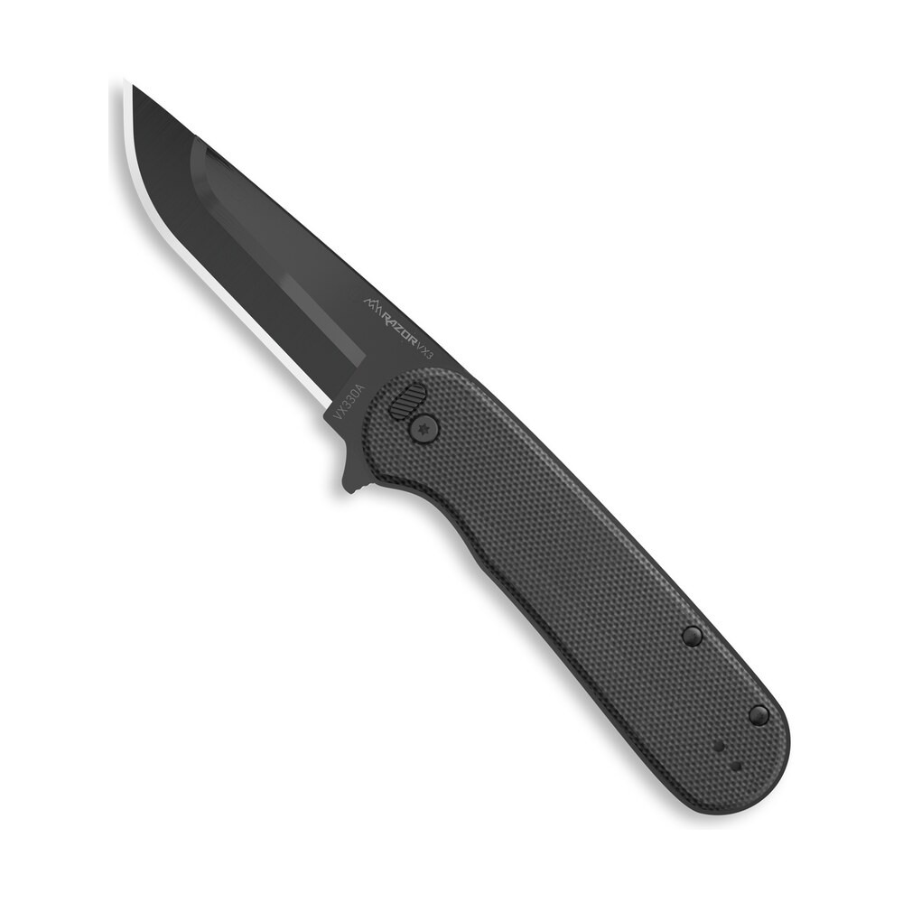 outdoor edge vx330a razor vx3 edc 3" folding drop point plain black 420j2 ss blade, green g10 handle Outdoor Edge VX330A Razor VX3 EDC 3" Folding Drop Point Plain Black 420J2 SS Blade, Green G10 Sports South item 166088