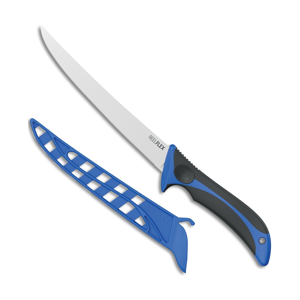 outdoor edge rf75c reelflex 7.50" fixed fillet plain satin 4116 ss blade, blue/black tpr handle Outdoor Edge RF75C ReelFlex 7.50" Fixed Fillet Plain Satin 4116 SS Blade, Blue/Black TPR Handle Sports South item 166095