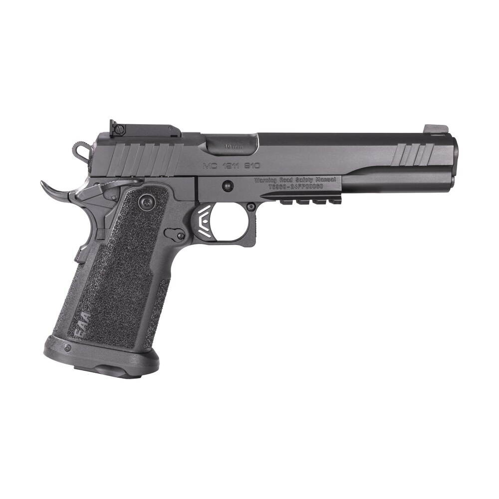 girsan 395075 witness2311 10mm auto 15+1 6" black steel barrel, black optic ready/serrated steel slide, black polymer frame w/beavertail & picatinny rail, black checkered polymer grip, ambidextrous Girsan 395075 Witness2311 10mm Auto 15+1 6" Black Steel Sports South item 166181