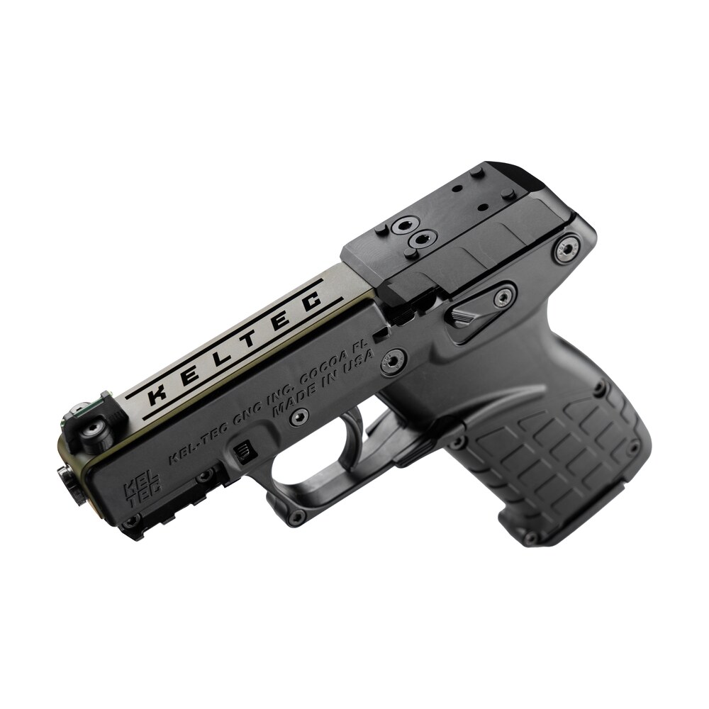 kel tec p17bblkorgrns p17 sports south exclusive 22 lr 16+1 3.80" black steel barrel, od green optic ready/serrated slide, black polymer frame w/picatinny rail, textured grip Kel-Tec P17BBLKORGRNS P17 Sports South Exclusive 22 LR 16+1 3.80" Black Steel Sports South item 166826