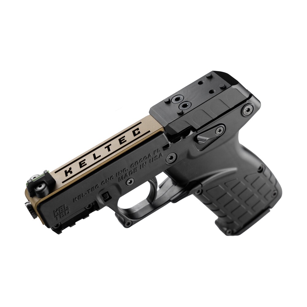 kel tec p17bblkortans p17 sports south exclusive 22 lr 16+1 3.80" black steel barrel, tan optic ready/serrated slide, black polymer frame w/picatinny rail, textured grip Kel-Tec P17BBLKORTANS P17 Sports South Exclusive 22 LR 16+1 3.80" Black Steel Sports South item 166827