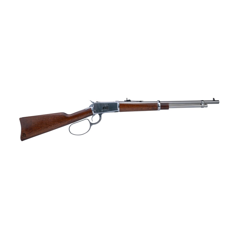 heritage mfg h92357189 92 ranch hand 38 special +p/357 mag 8rd 18" stainless polished barrel, stainless polished receiver, fixed hardwood stock Heritage Mfg H92357189 92 Ranch Hand 38 Special +P/357 Mag 8rd 18" Stainless Polished Sports South item 166888