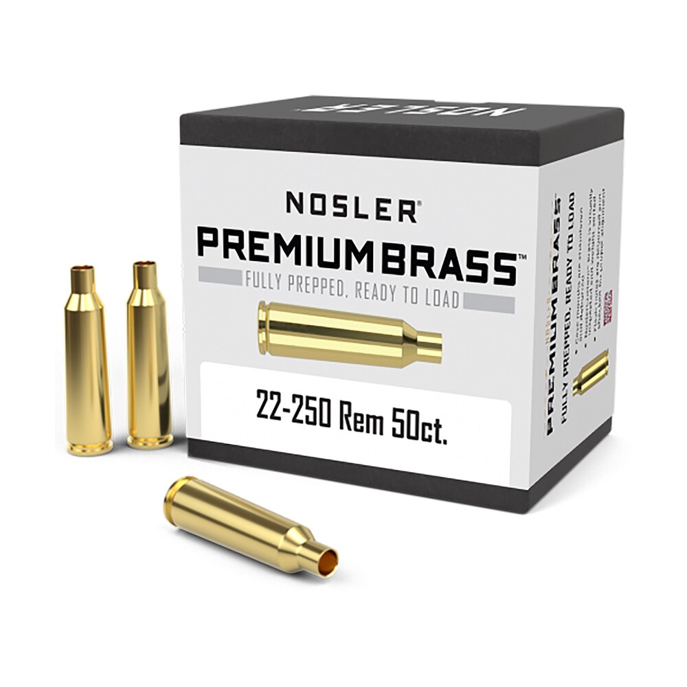 nosler 10065 premium brass unprimed cases 22 250rem rifle brass 50/box Nosler 10065 Premium Brass Unprimed Cases 22-250Rem Rifle Brass 50/Box Sports South item 16693