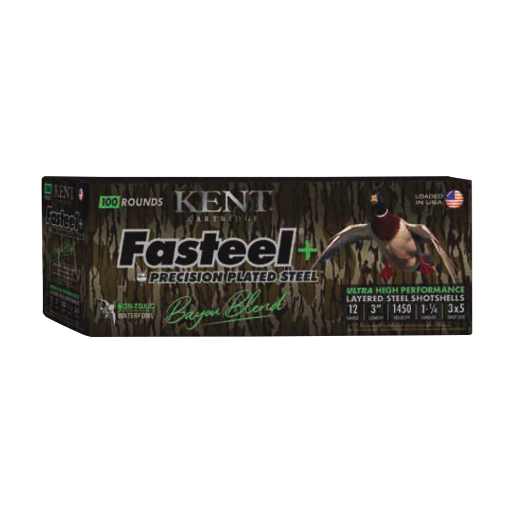 kent cartridge cc123fsp363x5 fasteel + precision steel sports south exclusive 12 gauge 3" 1 1/4 oz 3x5 shot 100 per box/2 cs Kent Cartridge CC123FSP363X5 Fasteel + Precision Steel Sports South Exclusive 12 Gauge 3" 1 1/4 Sports South item 167103
