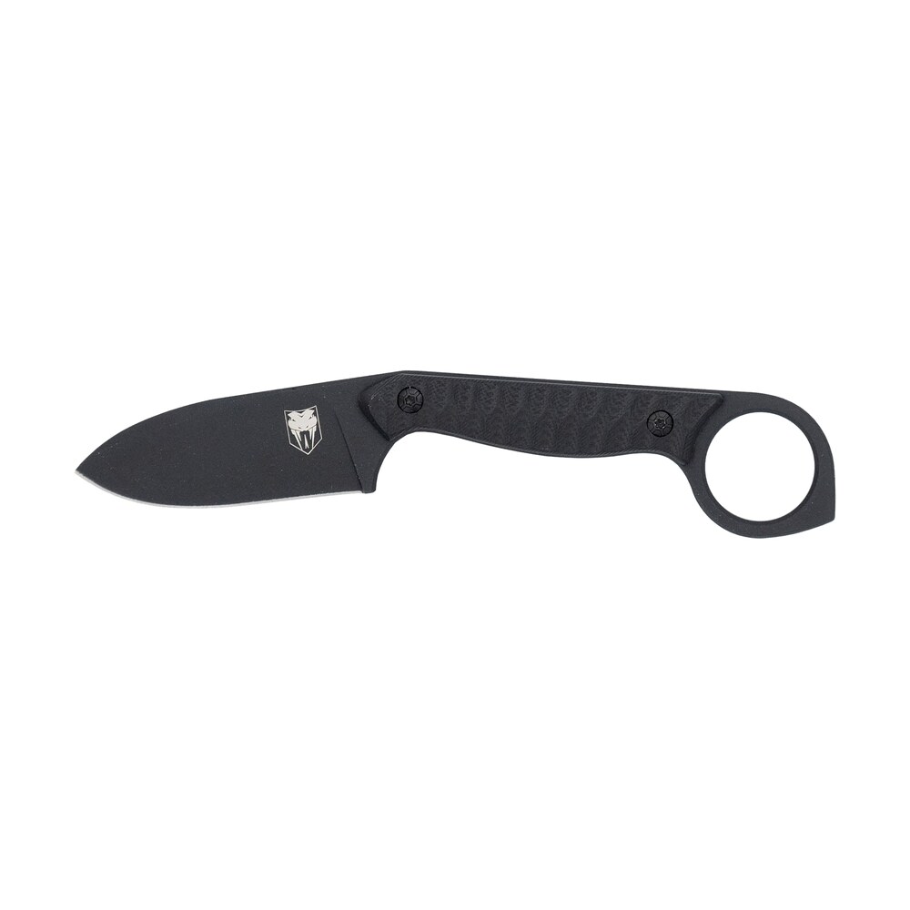 cobratec knives ctwltblk wolfteeth edc 2.75" folding drop point plain black 14c28n steel blade, 4.25" black textured g10 scales handle CobraTec Knives CTWLTBLK Wolfteeth EDC 2.75" Folding Drop Point Plain Black 14C28N Steel Blade, Sports South item 167302