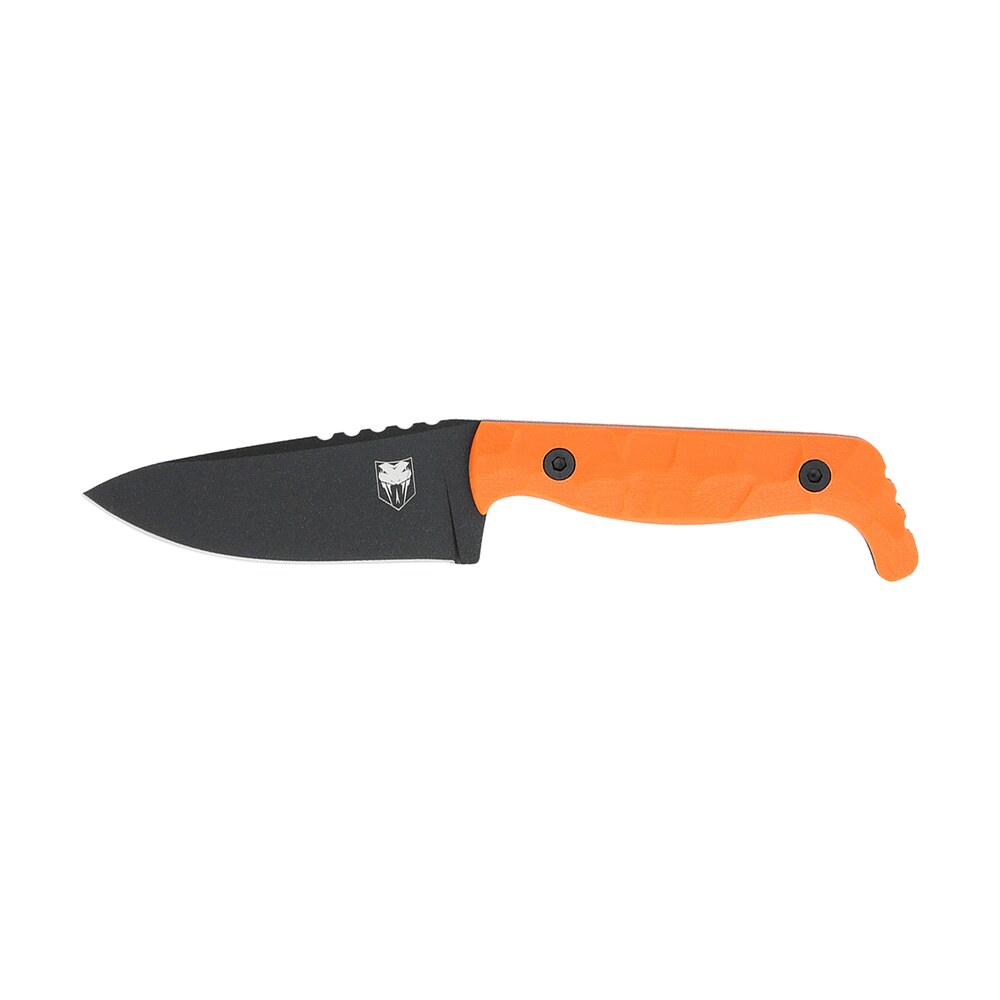 cobratec knives ctkporg kingpin edc 4" fixed drop point plain black powder coated d2 steel blade, 4" blaze orange textured g10 scales handle CobraTec Knives CTKPORG KingPin EDC 4" Fixed Drop Point Plain Black Powder Coated D2 Steel Sports South item 167305