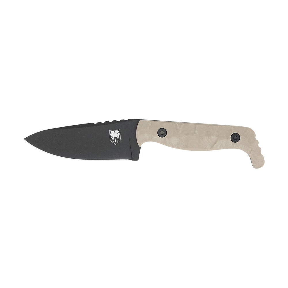 cobratec knives ctkptan kingpin edc 4" fixed drop point plain black powder coated d2 steel blade, 4" tan textured g10 scales handle CobraTec Knives CTKPTAN KingPin EDC 4" Fixed Drop Point Plain Black Powder Coated D2 Steel Sports South item 167306