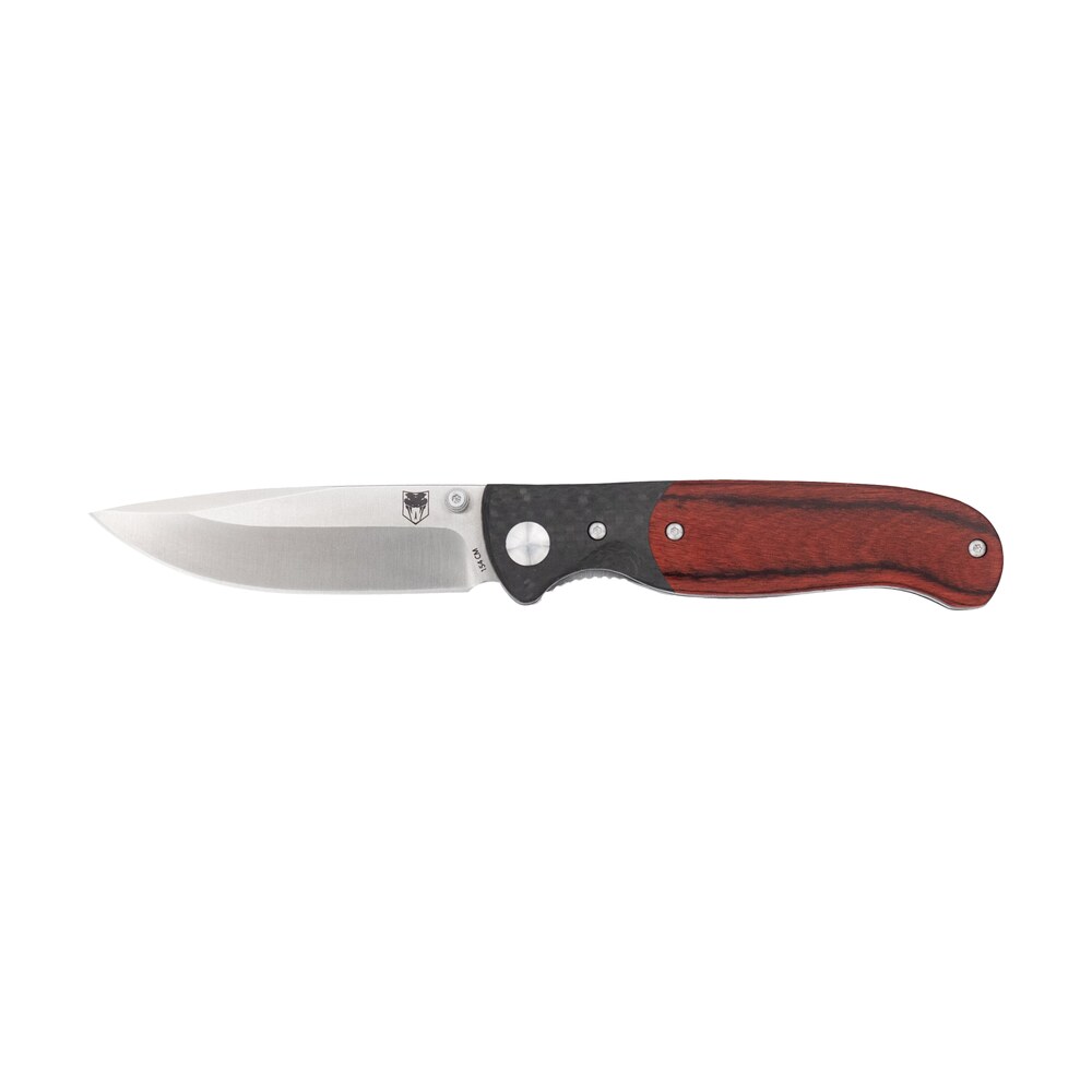 cobratec knives ctbrn baron edc 3.25" folding drop point plain satin 154cm ss blade, 4.25" carbon fiber/pakkawood handle CobraTec Knives CTBRN Baron EDC 3.25" Folding Drop Point Plain Satin 154CM SS Blade, 4.25" Sports South item 167307
