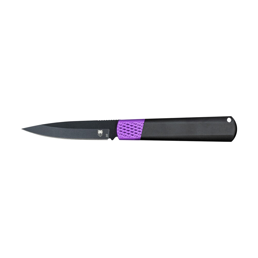 cobratec knives ctwolverineblk gideon 3" folding plain black stonewashed d2 steel blade, 4.25" black/purple aluminum handle CobraTec Knives CTWOLVERINEBLK Gideon 3" Folding Plain Black Stonewashed D2 Steel Blade, 4.25" Sports South item 167318