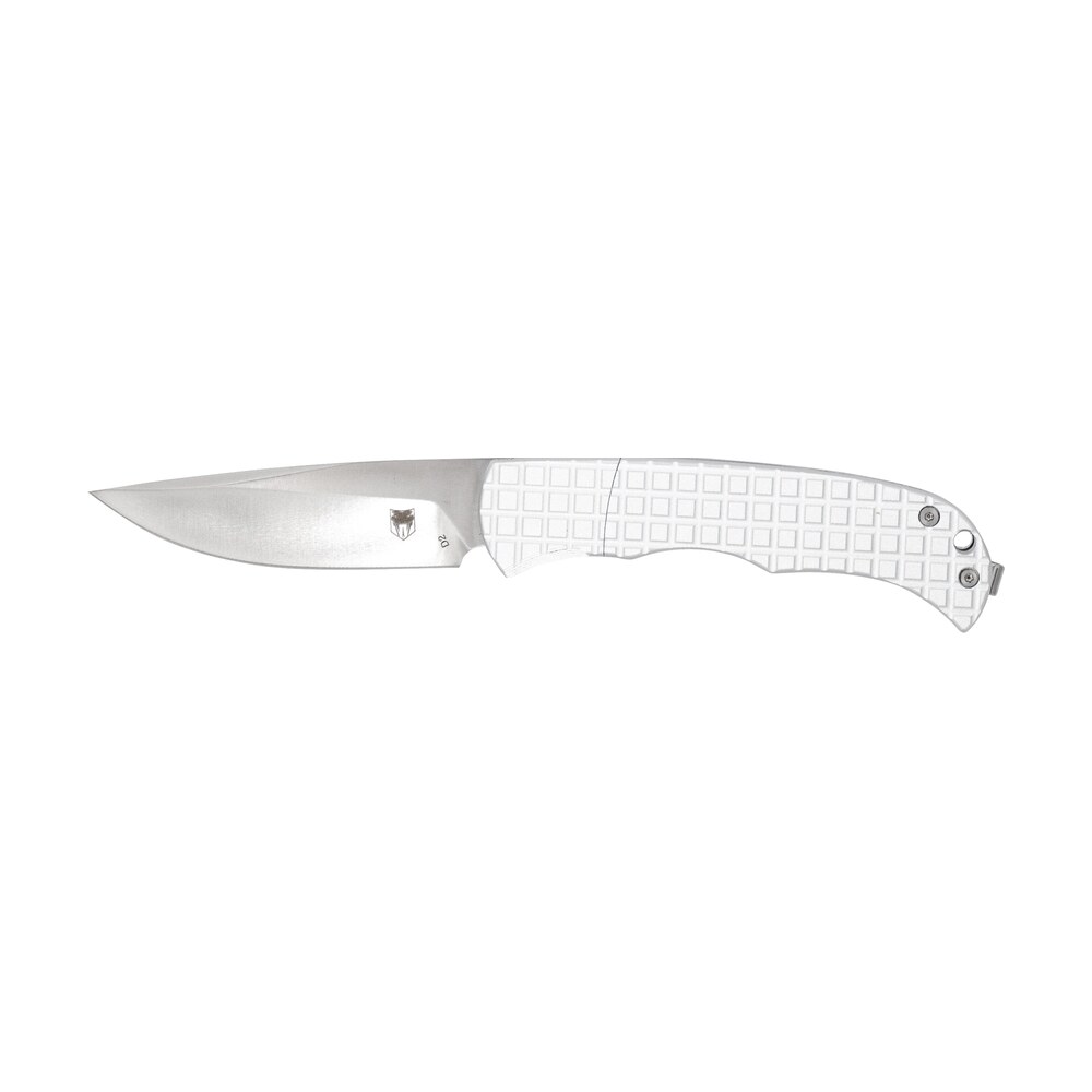 cobratec knives ctclnhrsil cyclone hidden release 3" otf plain satin d2 steel blade, 4" white aluminum handle CobraTec Knives CTCLNHRSIL Cyclone Hidden Release 3" OTF Plain Satin D2 Steel Blade, 4" White Sports South item 167321